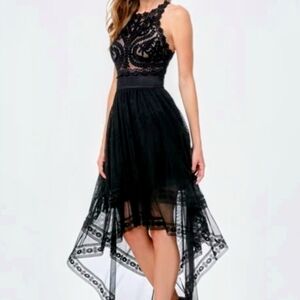 bebe Black Lace High-Low Dress SIZE 4